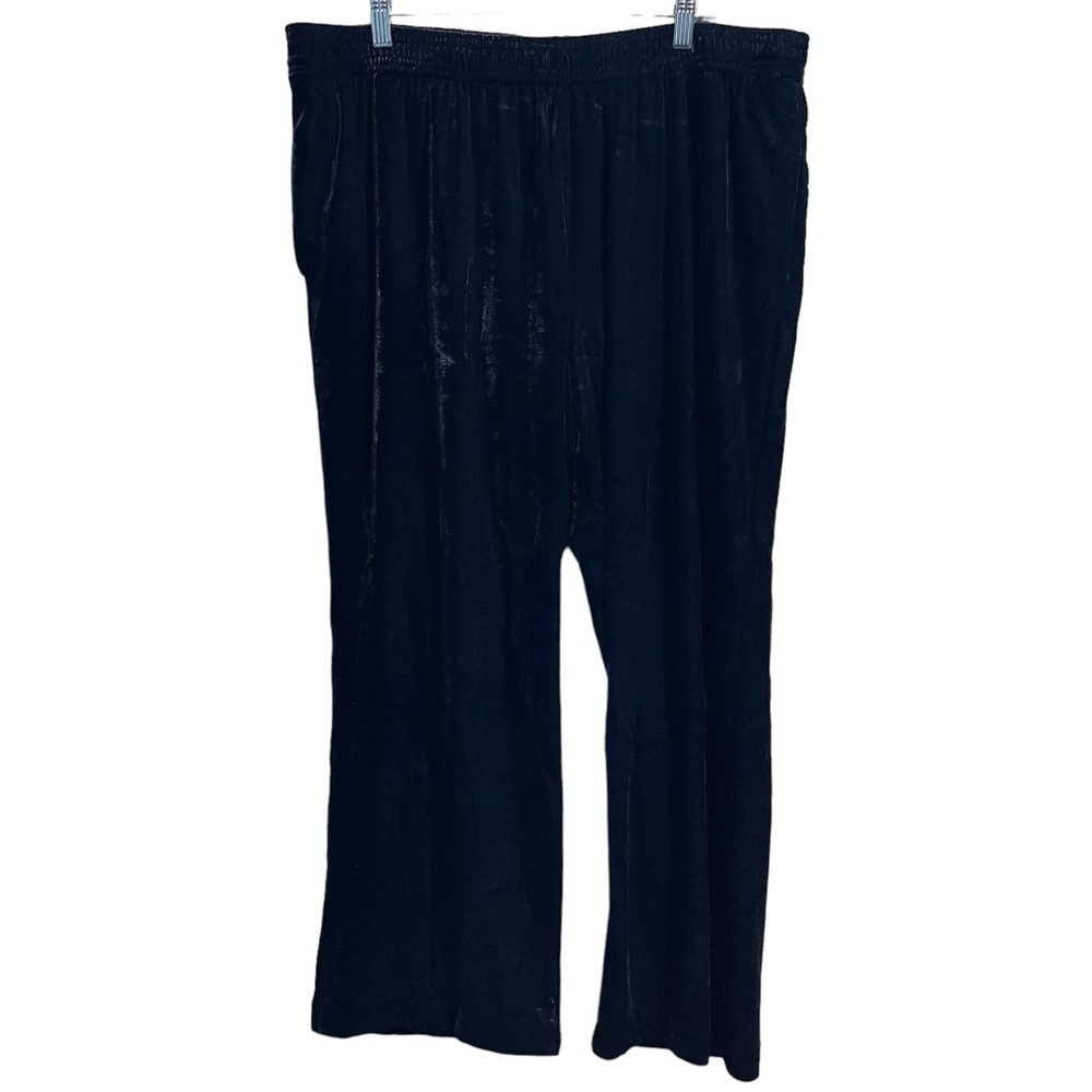 Soft Surroundings Black Velvet Elastic Waist Pull On Pants Women’s 1X